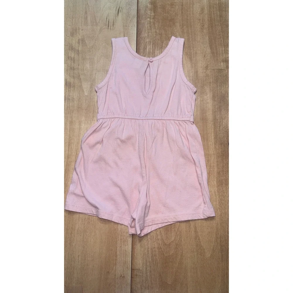Old Navy‎ Pink Cotton Tank Romper Jumpsuit Shorts Girls Size 3T